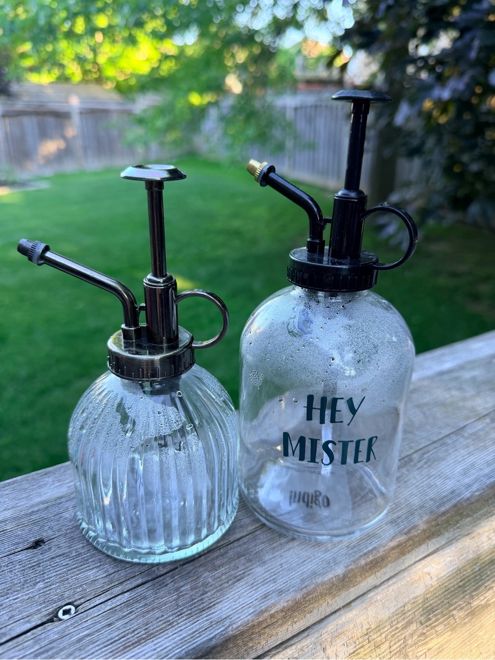 Indigo Flower Plant Mister Glass Spray Bottles X 2